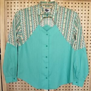 Vintage Western Collection Button Long Sleeve Shirt Womens SIZE M
